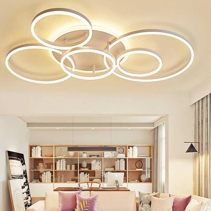 LED лед полилей модерна таванна лампа с дистанционно управление кръг