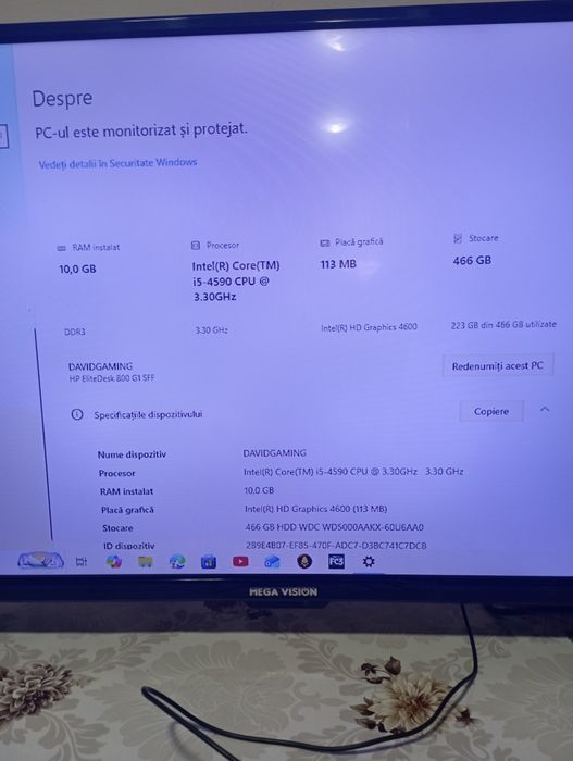 Desktop HP + Monitor + 12GB RAM – Ideal școală/office