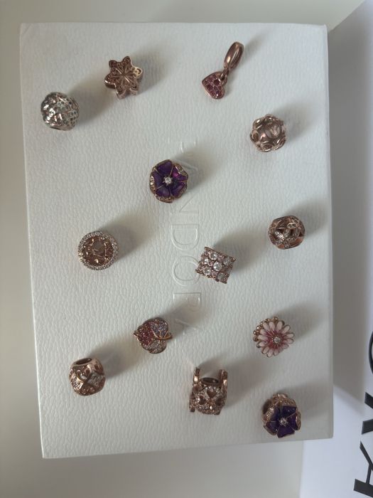 Намалени нови висококачествени талисмани розово сребро тип Pandora