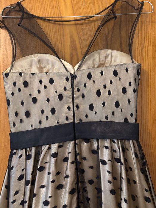 Rochie eleganta din satin si plasa