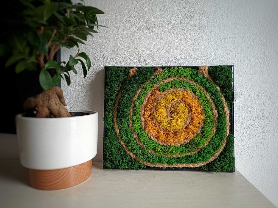 Ръчно изработени картини от скандинавски мъх и естествени материали