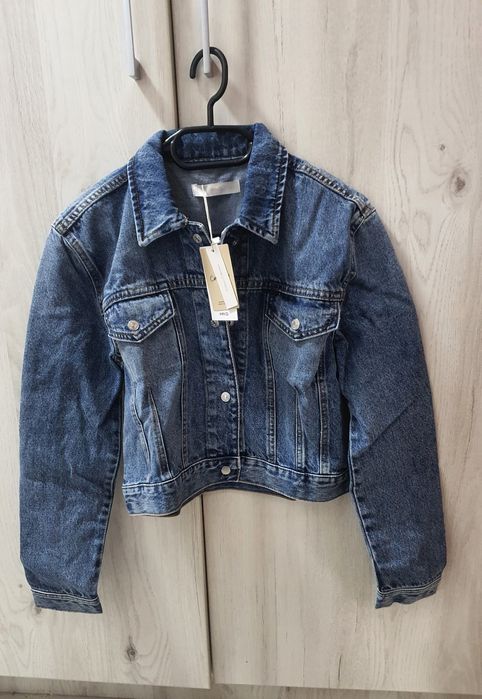Mango Jachetă Denim medium blue mărime 36