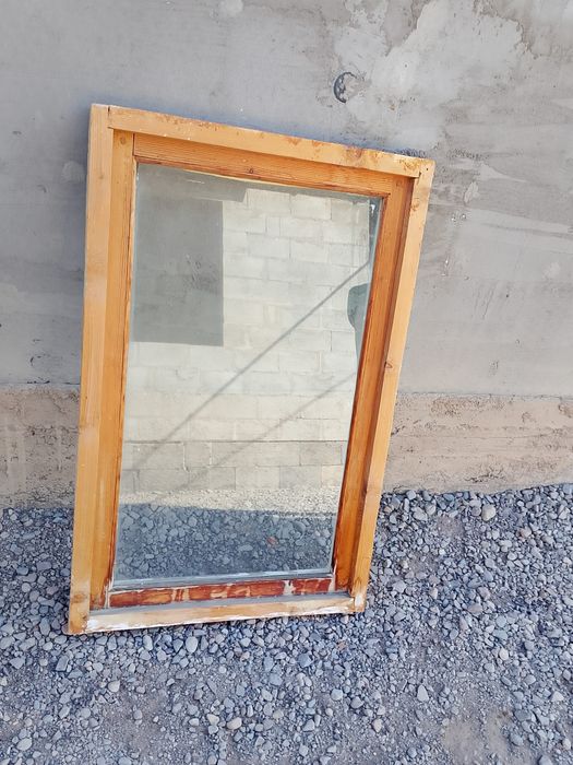 Деревянное окно со стеклом 108×70 см