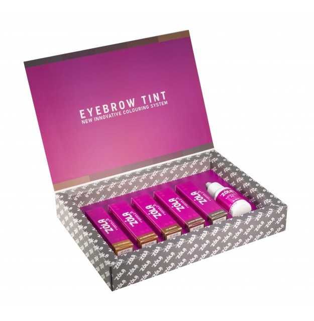 Комплект боя за вежди ZOLA 5 цвята с оксидиращ активатор, 5x15 ml