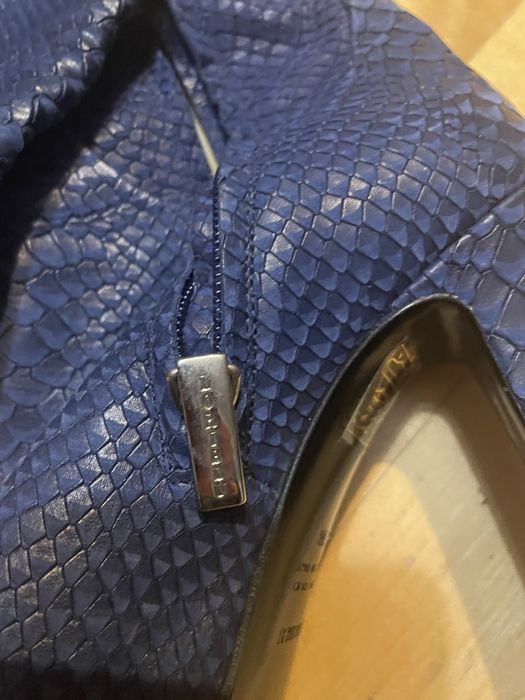 Cizme nr 38 albastru piele naturala