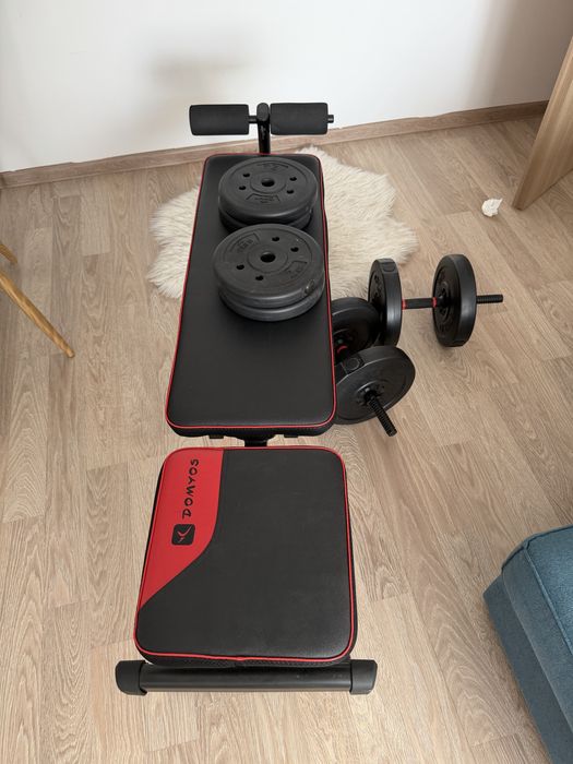 Banca exercitii + gantere