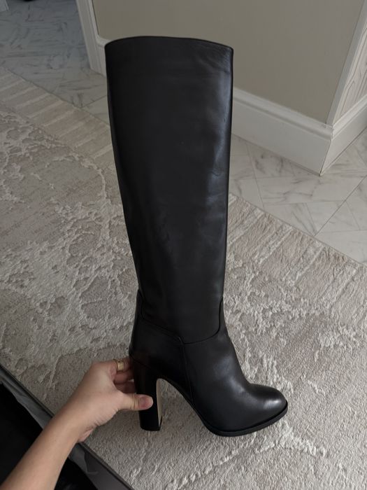 Кожанные сапоги евро зима