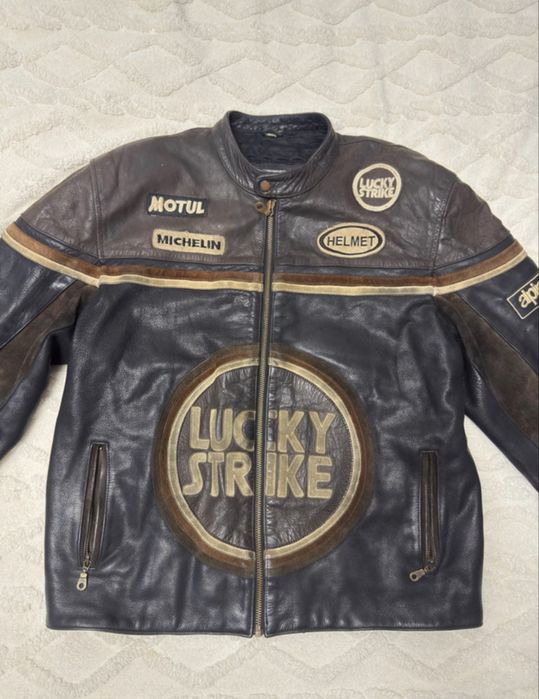 Geaca Biker Lucky Strike Racing XXL piele naturala groasa