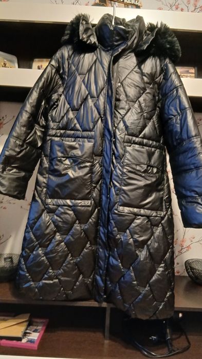 Geacă lungă din fâș penyru dame