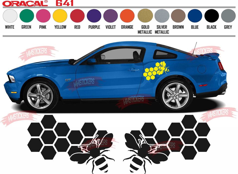 Пчелна Пита с пчела /Автомобилен стикер