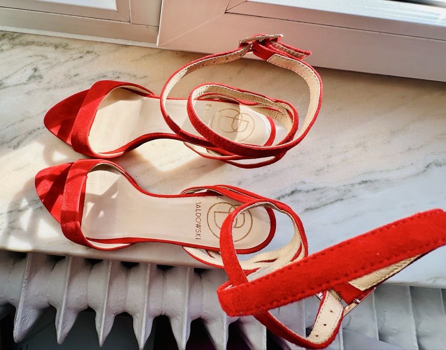 Sandale Baldowski , piele intoarsa, 37, toc 7 cm