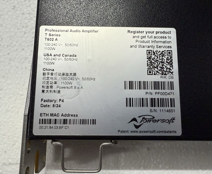 Vând amplificator Powersoft T602