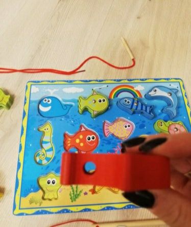 Деревянная рыбалка,деревянная детская развивающая игрушка.