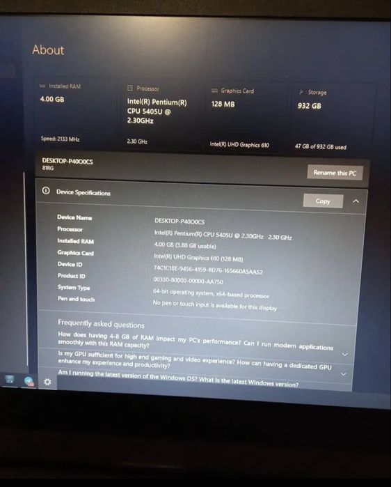 Ноутбук офисный Lenovo