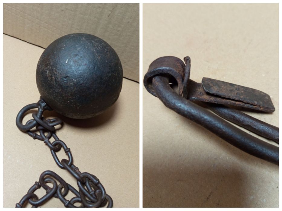Старинна Ковани Затворнически Окови.
