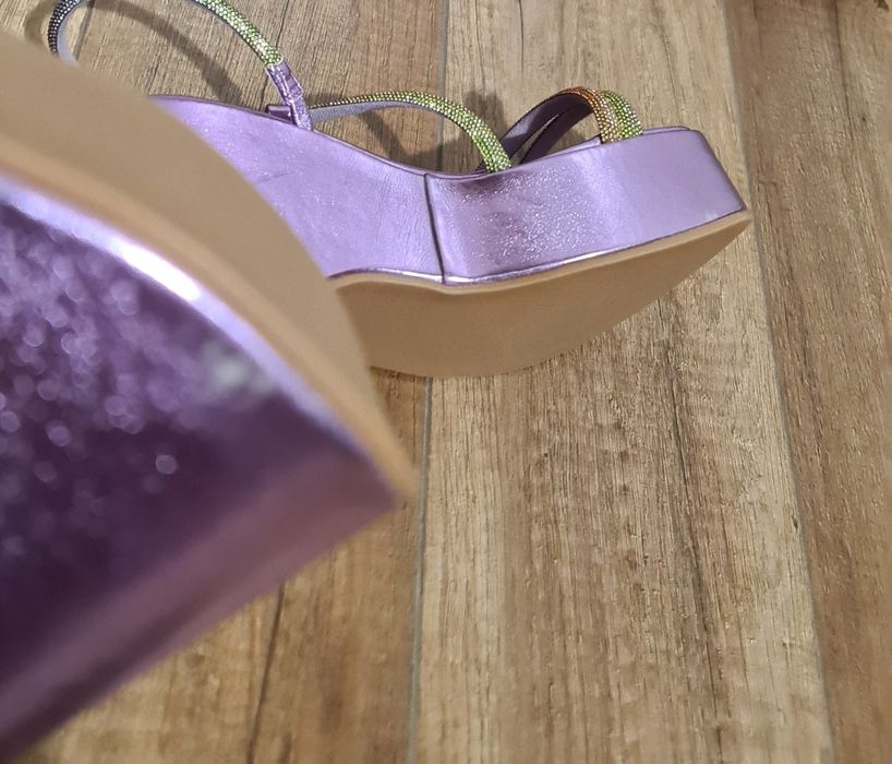 Sandale mov din piele naturala 37
