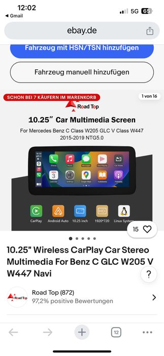 Mercedes мултимедия Carplay за C,GLC, W205, W447 и др.