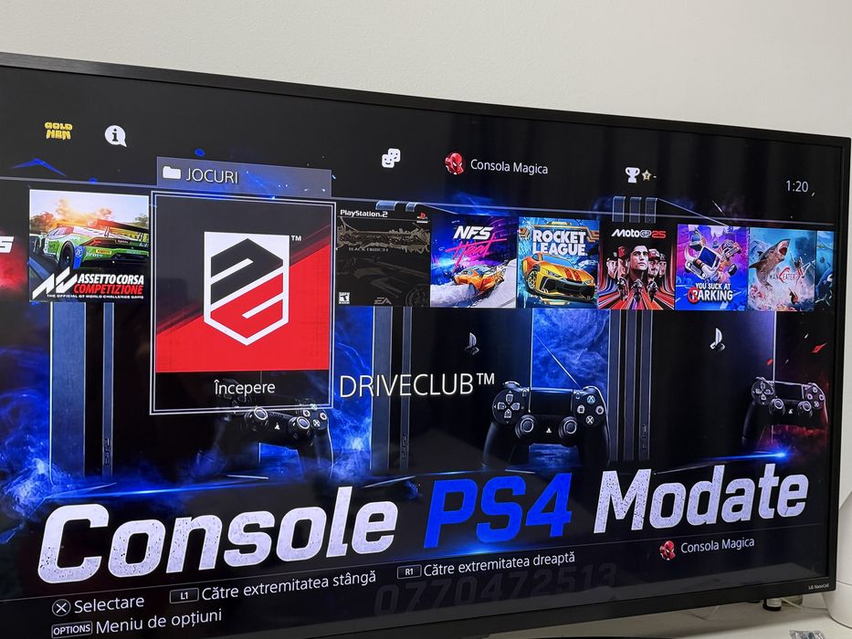 PS4 Slim 1TB ,Modat cu peste 30 de jocuri incluse