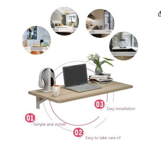 Промо Айви маса сгъваема, кухненска и стенна пдч, дърво