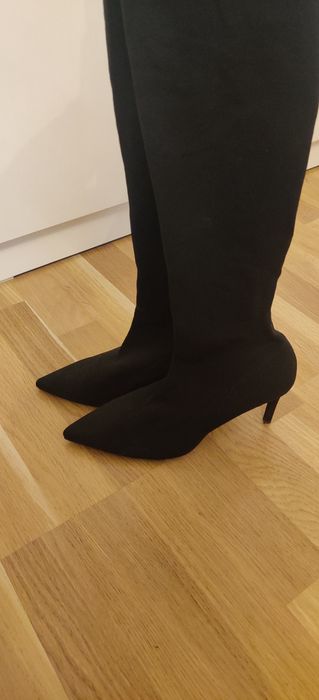 Cizme elastice peste genunchi, Mango, mărimea 38, negru