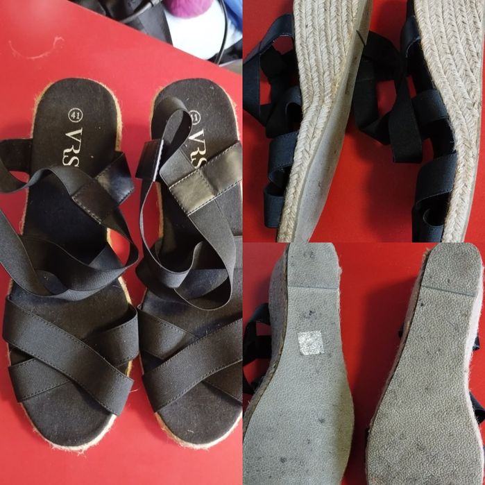 Дамскичерни сандали с ластик номер 41