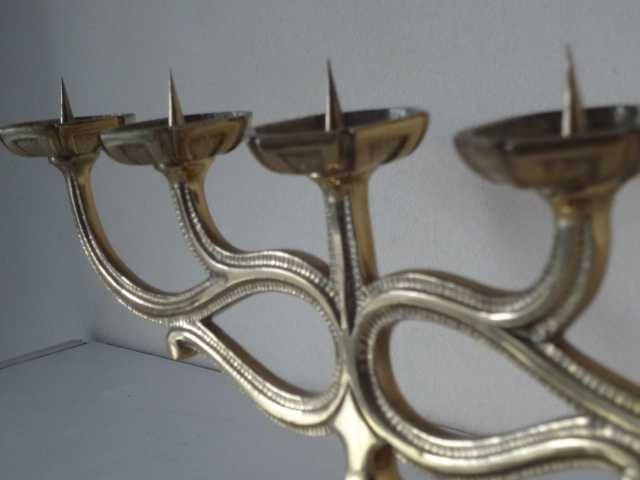 Месингов свещник за 5 бр. свещи от Италия