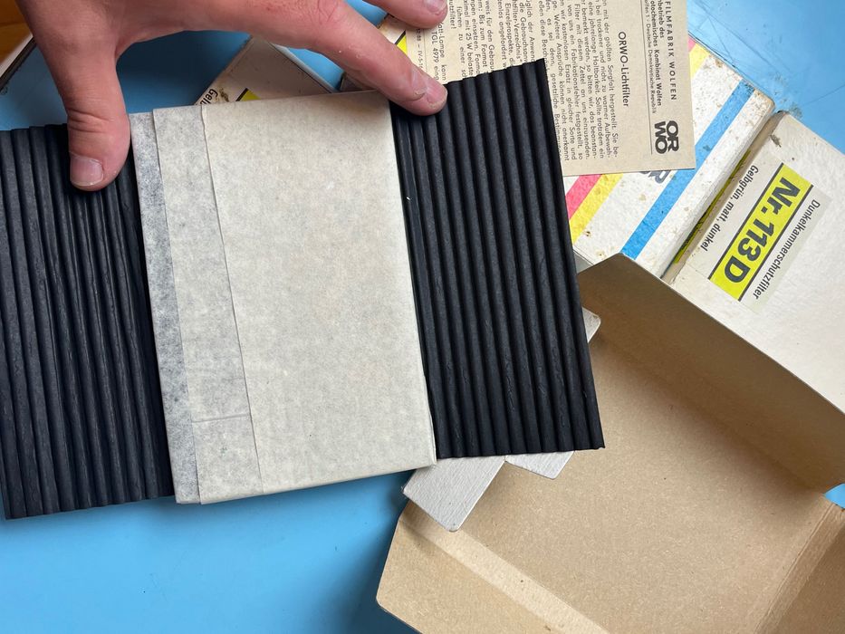 4 броя стари защитни филтри за тъмна стая фотографски