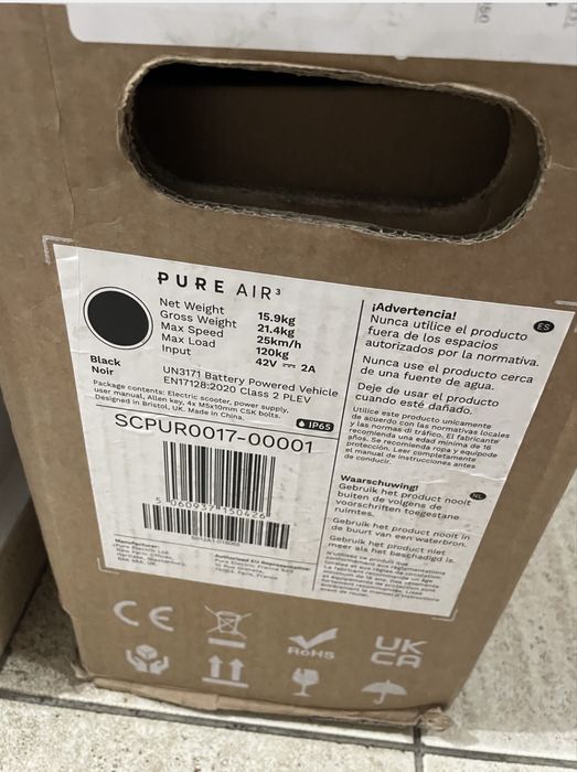 Trotinetă Electrică Pure Air³ Black Noir Nou Sigilat !