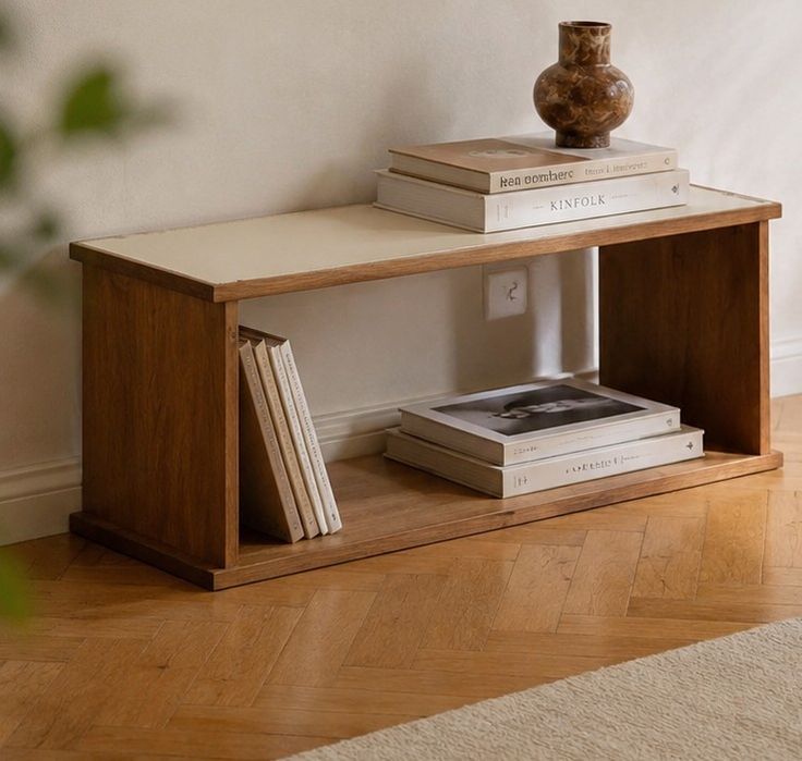 Măsuță din stejar Zara Home noua, cu blat din piele