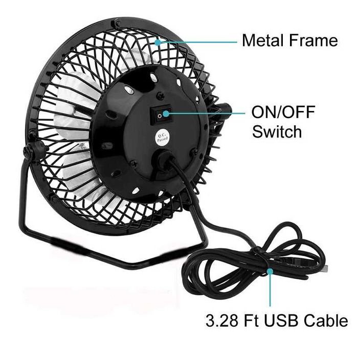 Mini USB Desk Fan 4 inch