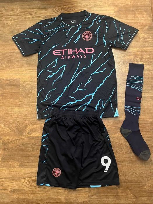 KIT FOTBAL Manchester City Haaland,tricou,pantaloni +jambiere