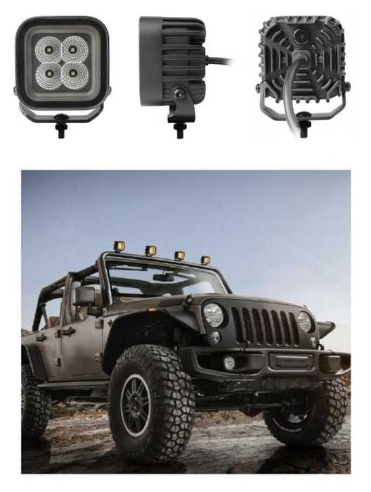 30W LED Халоген FLOOD – Работен Фар с Жълта и Червена Светлина 12V/24V