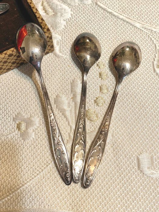 Прекрасен Комплект Оригинални Руски Соц СССР Мелхиор Лъжички 1970те г