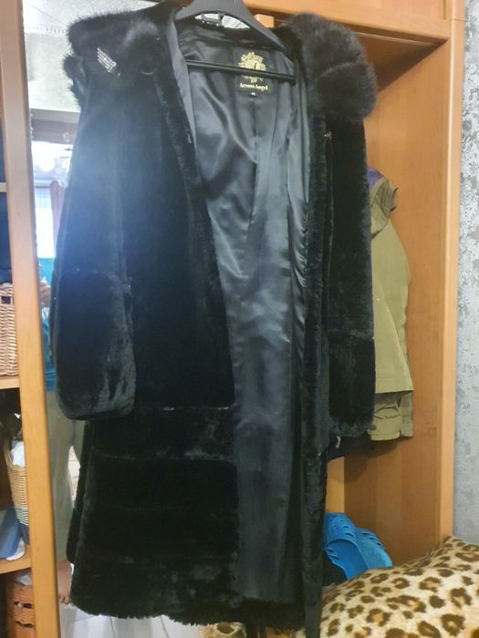 Шуба мутон с норкой