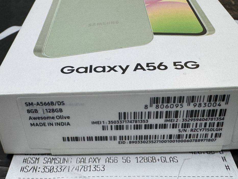 128GB Samsung a56 5G Vivacom Гаранция 2027г. Olive