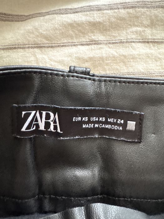 Zara Дънкова пола + кожена пола-панталонки, XS размер