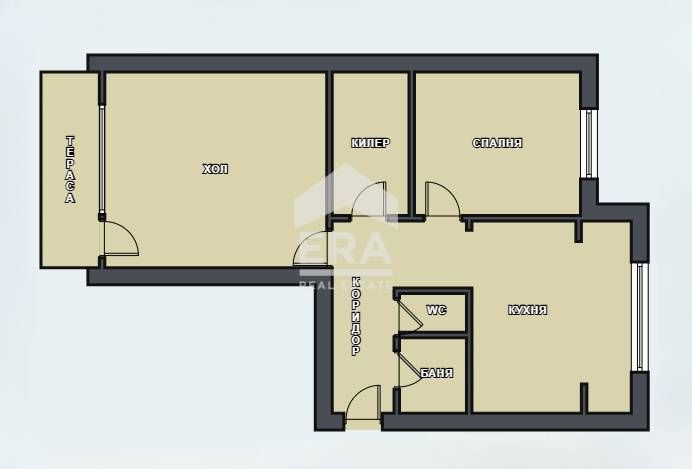 Необзаведен двустаен апартамент на среден етаж в кв. "Възраждане" 3 за