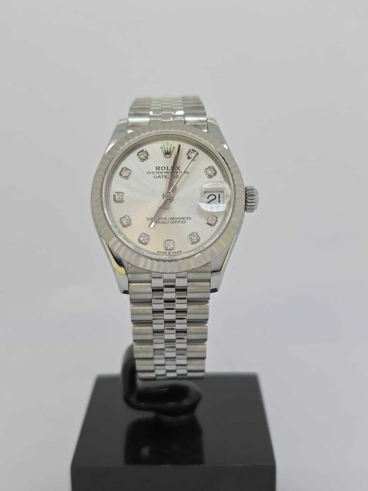 Rolex Oyster Perpetual Datejust 31 — Steel & White Gold, Silver Diamond Dial