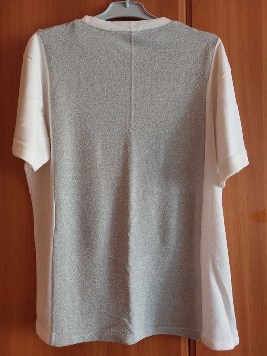 Bluza vernil cu alb cu maneci scurte