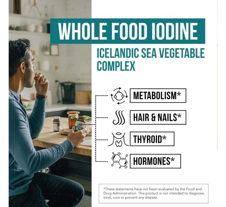 Plant Iodine,yod,sea mineral complex,250 mcg,Sifatli kuchli yod,60 kap