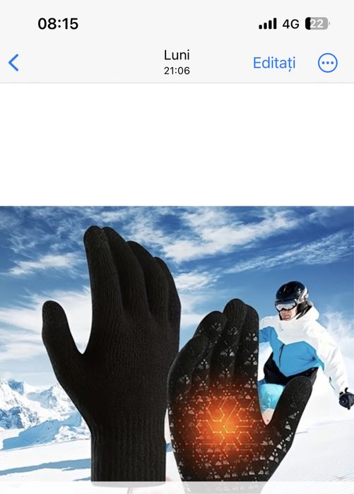 Manusi cu sistem de incalzire USB + functie touchscreen pentru deget