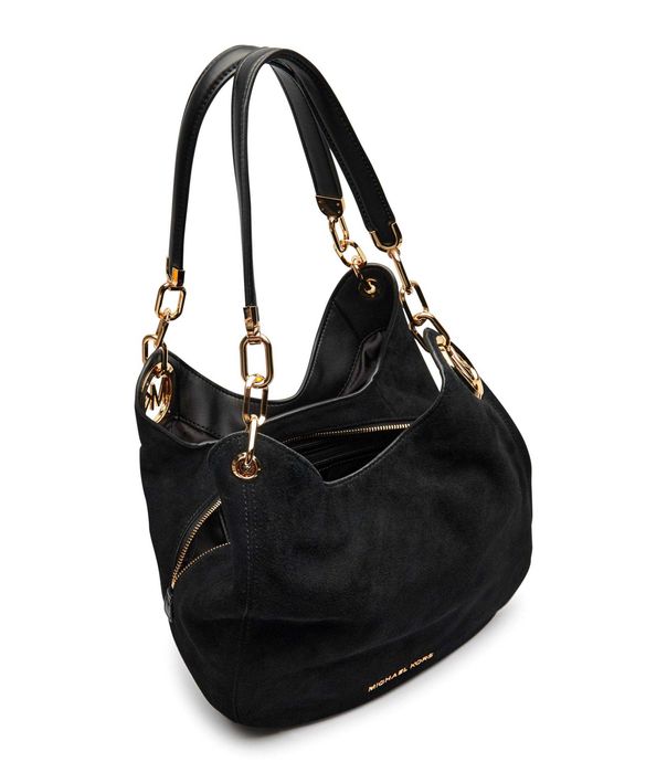 Оригинална велурена чанта MICHAEL Michael Kors LILLIE черна