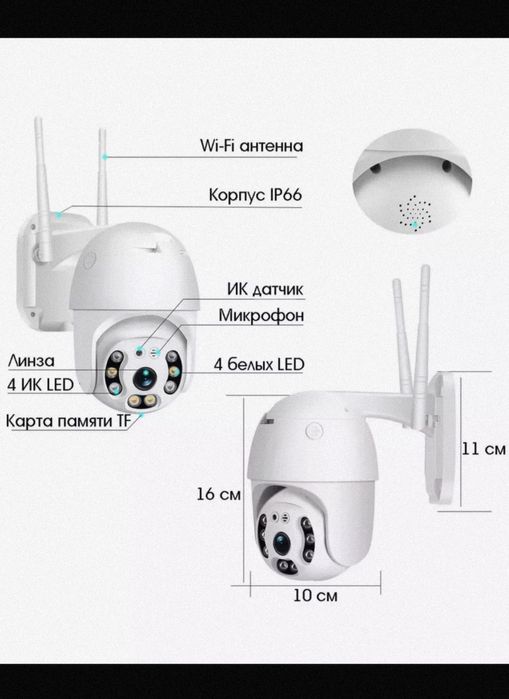 Wifi Camera 360 PTZ kamera.ВИДЕОНАБЛЮДЕНИЯ
для дома и улицы
для дома