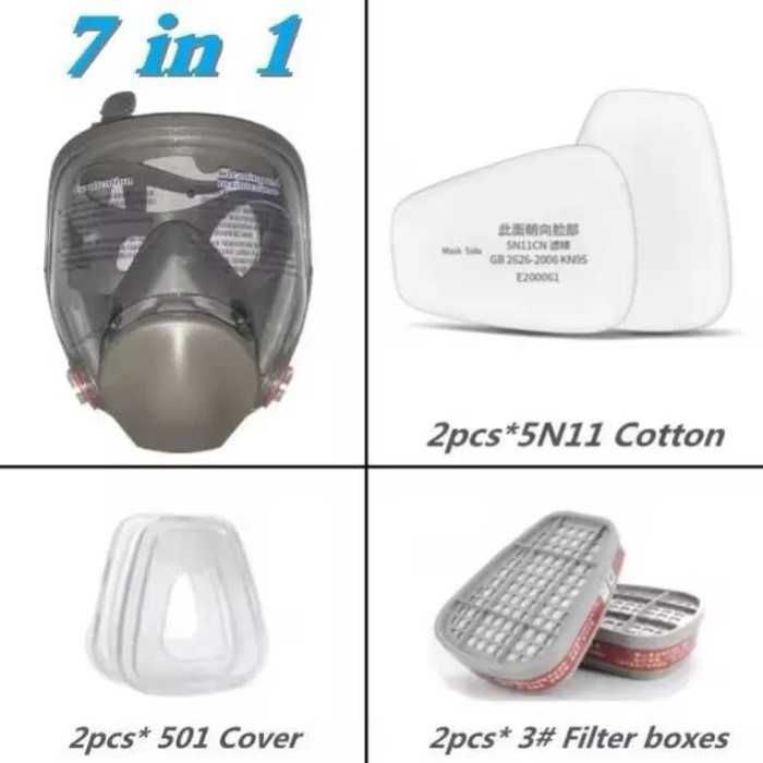 Респираторна защитна работна маска за цяло лице с филтри | 6800M