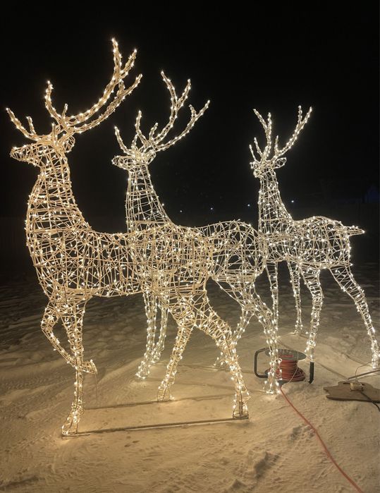 Новогодние уличные светящиеся  олени, декор, фигуры