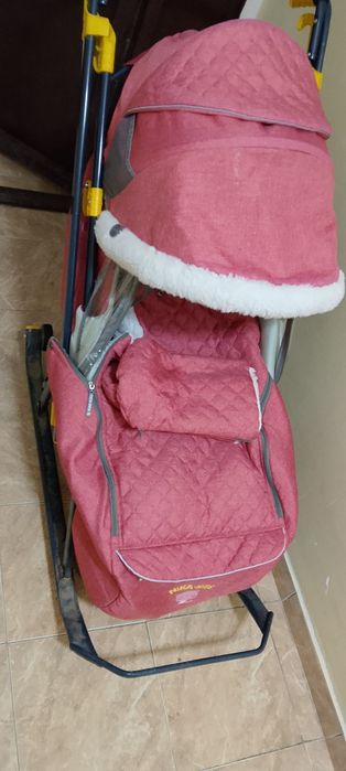 Санки зимняя с колесами