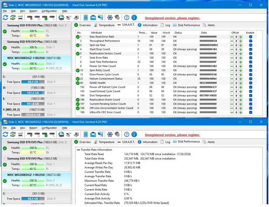 HDD Extern WD Elements 20TB, 3.5", USB 3.0 - Sănătate 100%, Pachet Complet