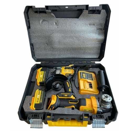 Комплект Акумулаторен ЪГЛОШЛАЙФ + Комбиниран Гайковерт 36V KRAFTROYAL