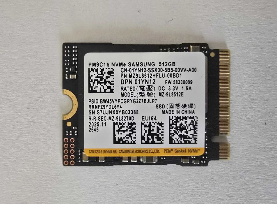 SSD Samsung PM9C1b 512GB M.2 2230 NVMe PCIe Gen4 MZ9L8512HFLU NOU