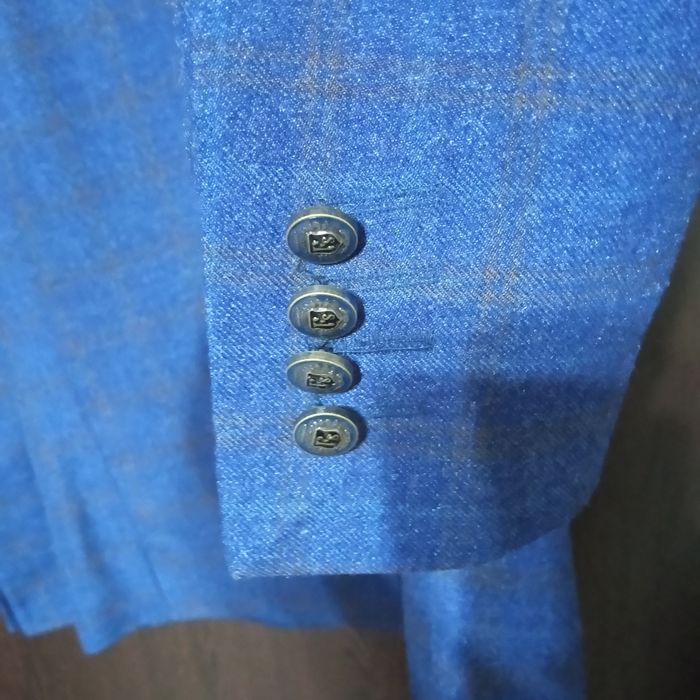 Пиджак синий с заплатками